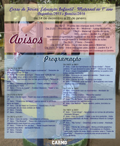 Curso de Férias - Programação especial Infantil - 2015/2016